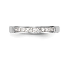 14K White Gold Channel-set 1/3 carat Princess Diamond Complete Wedding Band