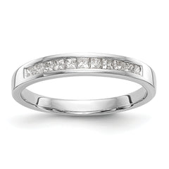 14K White Gold Channel-set 1/3 carat Princess Diamond Complete Wedding Band