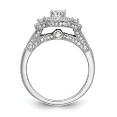 14K White Gold Complete Diamond Cluster Engagement Ring