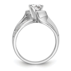 14K White Gold By-Pass Peg Set 1/5 carat Diamond Semi-mount Engagement Ring