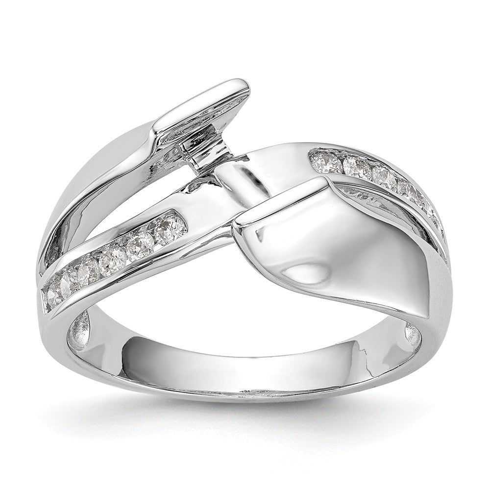 14K White Gold Diamond Semi-mount By-Pass Engagement Ring