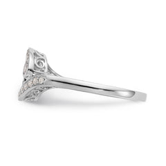 14K White Gold By-Pass Peg Set 1/4 carat Diamond Semi-mount Engagement Ring