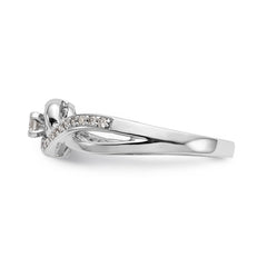 14K White Gold Criss-Cross Peg Set 1/6 carat Diamond Semi-mount Engagement Ring