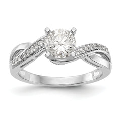 14K White Gold Criss-Cross Peg Set 1/6 carat Diamond Semi-mount Engagement Ring