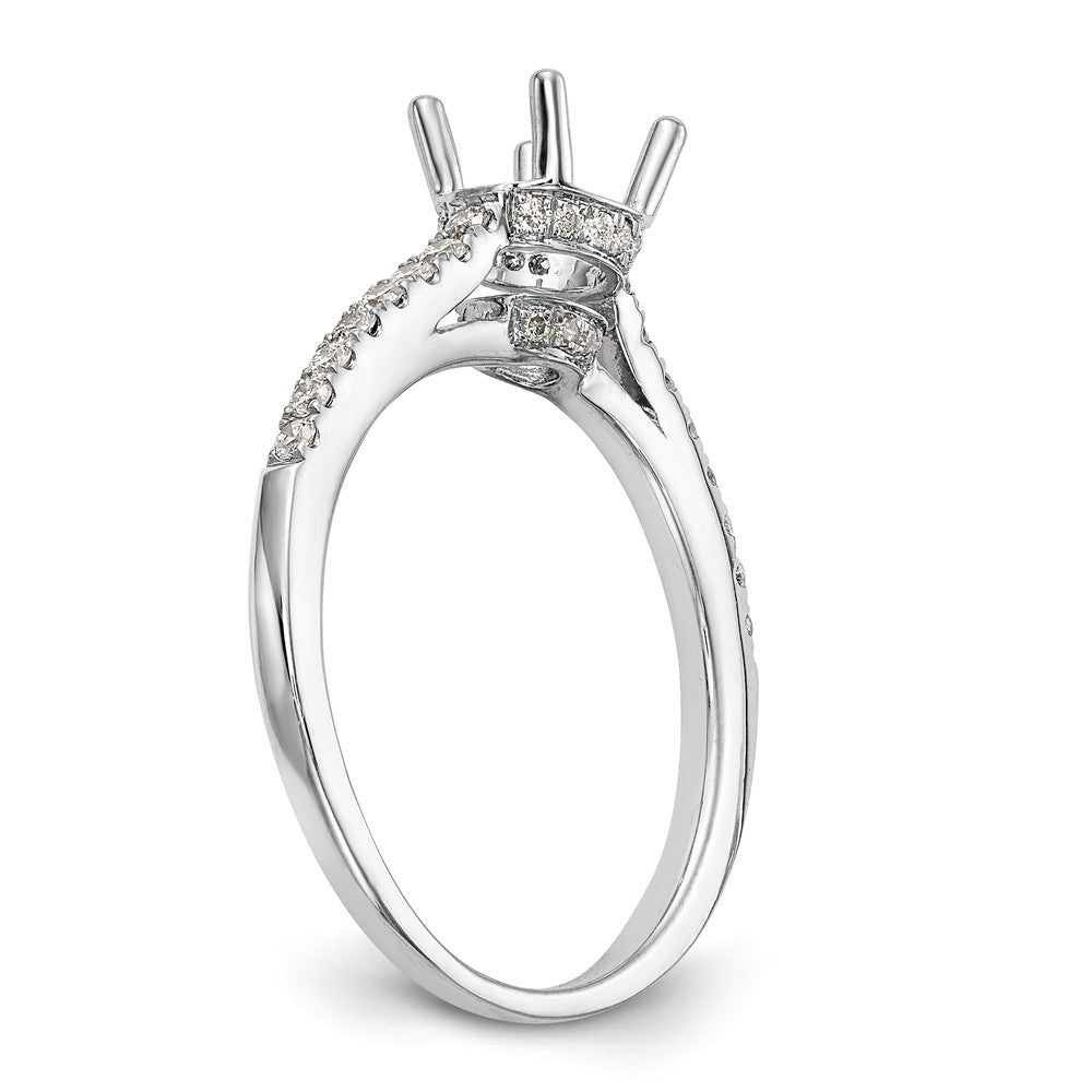 14K White Gold (Holds 3/4 carat (6.00mm) Round Center) 1/5 carat Diamond Semi-Mount Engagement Ring