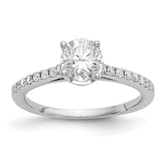 14K White Gold (Holds 3/4 carat (6.00mm) Round Center) 1/5 carat Diamond Semi-Mount Engagement Ring