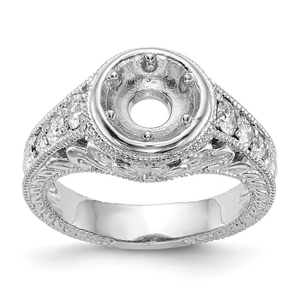 14K White Gold Diamond Semi-Mount Engagement Ring