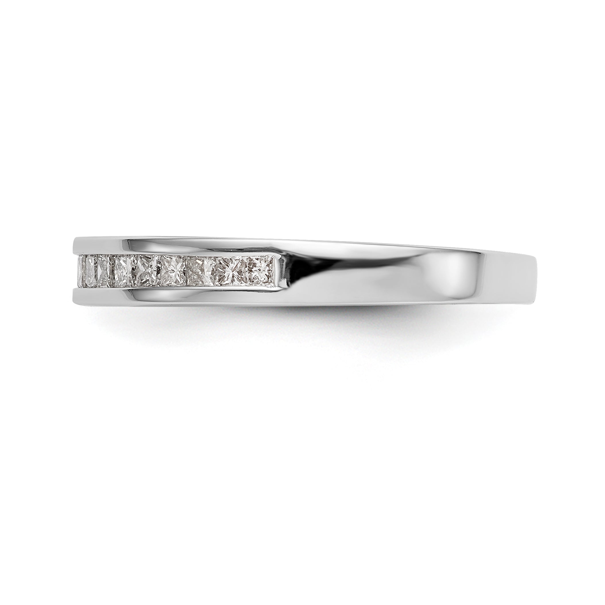 14K White Gold 1/5 carat Channel-set Princess Diamond Complete Wedding Band