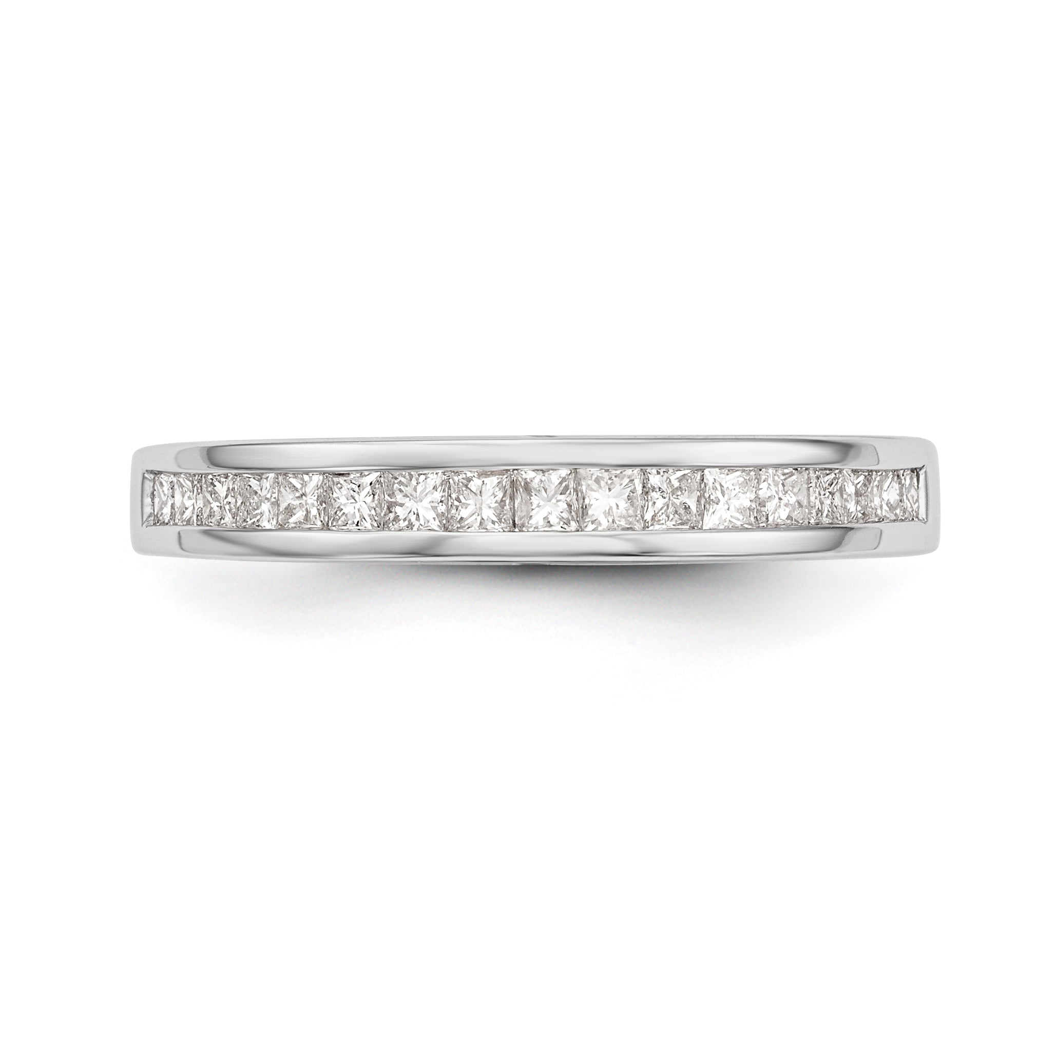 14K White Gold 1/5 carat Channel-set Princess Diamond Complete Wedding Band