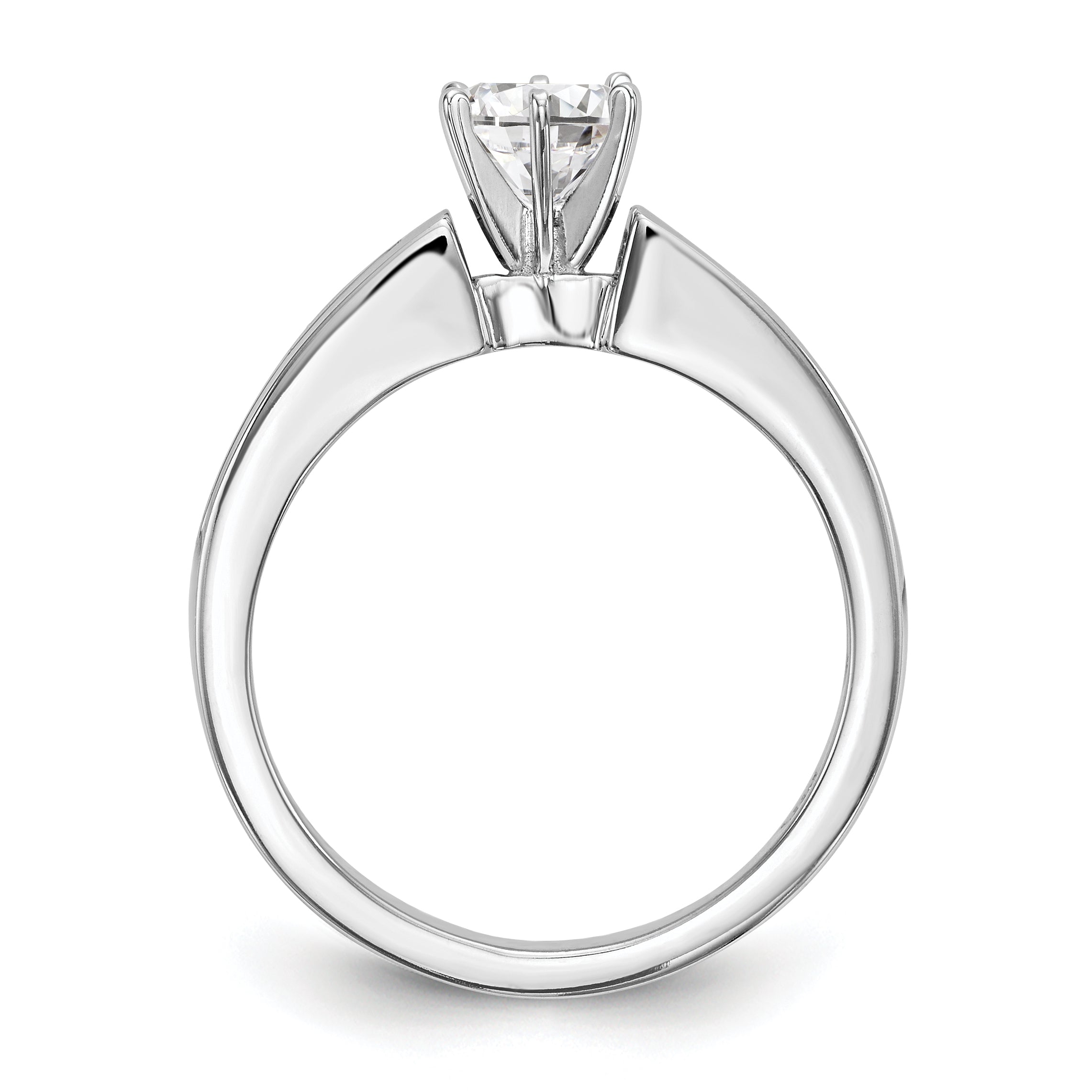 14K White Gold Peg Set 1/5 carat Channel-set Princess Diamond Semi-mount Engagement Ring