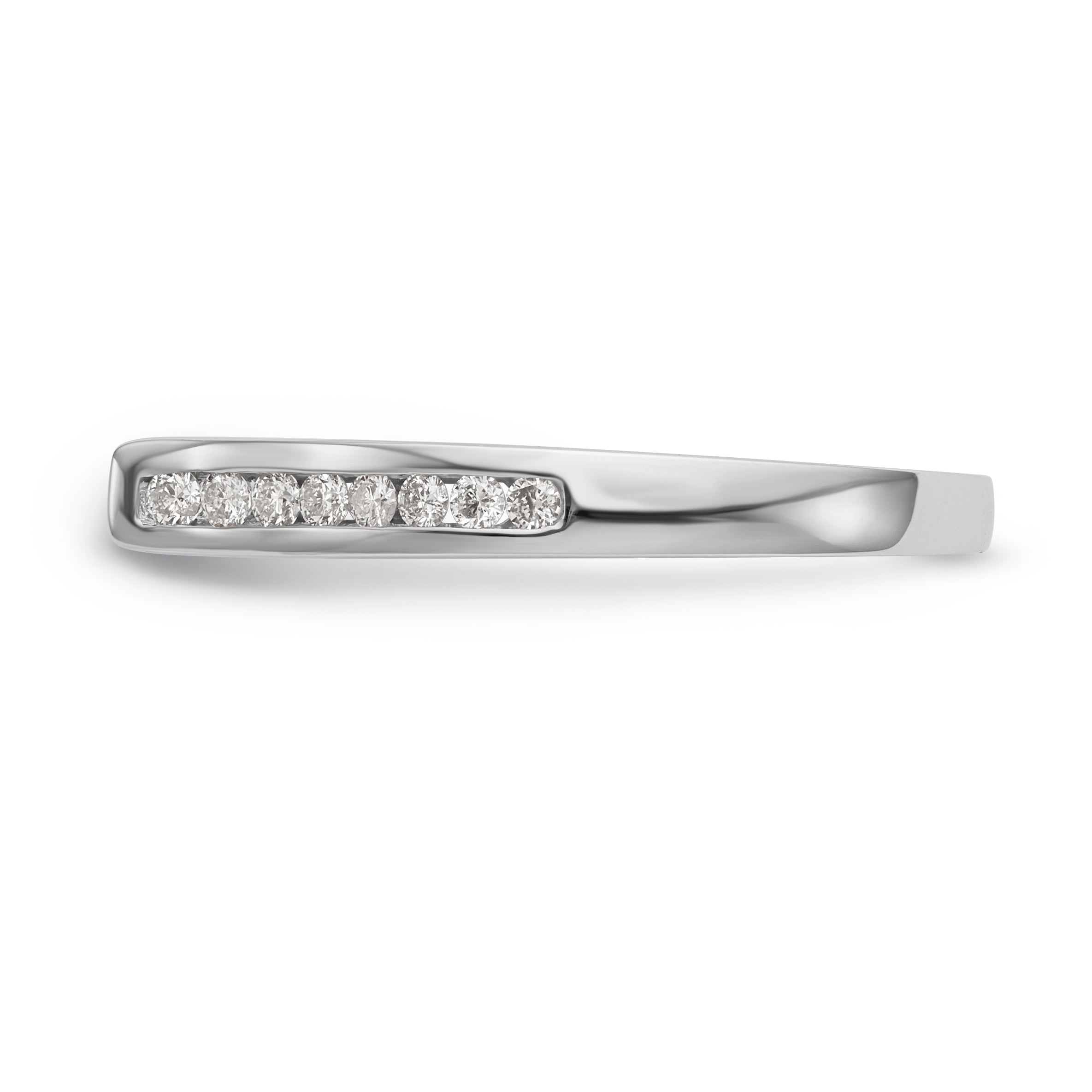 14K White Gold Peg Set 1/4 carat Channel-set Diamond Semi-mount Engagement Ring