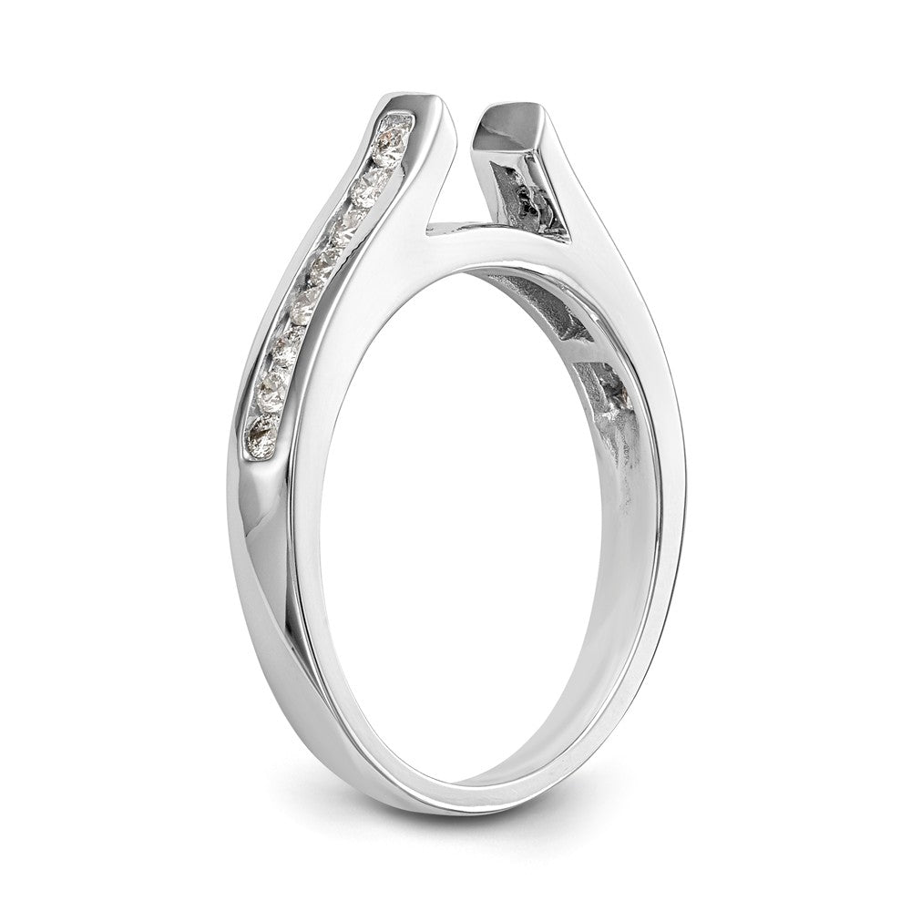 14K White Gold Peg Set 1/4 carat Channel-set Diamond Semi-mount Engagement Ring