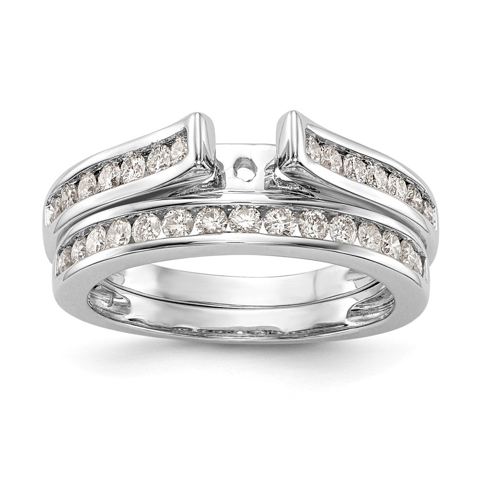 14K White Gold Diamond Peg Set Engagement Ring