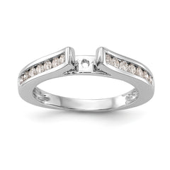 14K White Gold Peg Set 1/2 carat Channel-set Diamond Semi-mount Engagement Ring