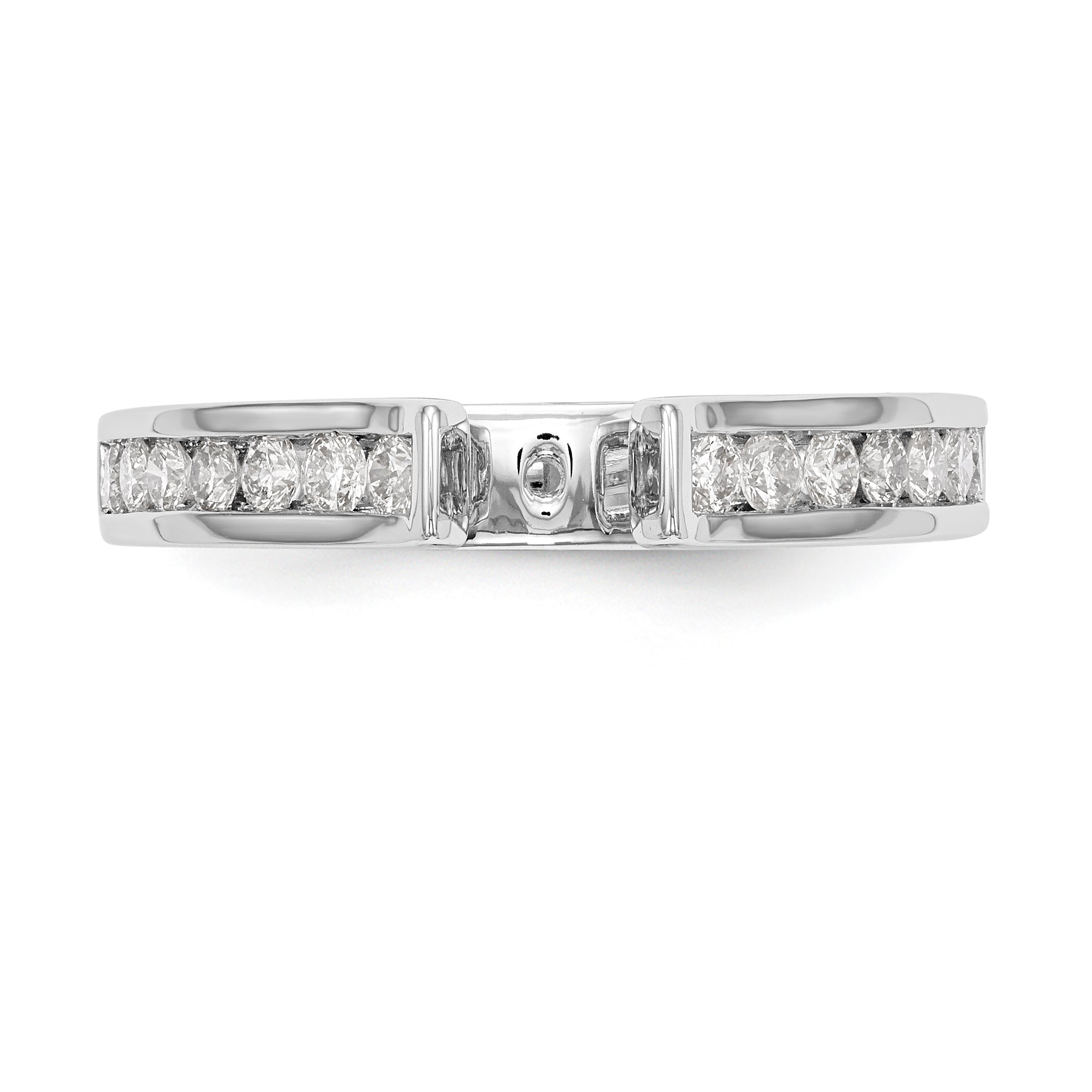 14K White Gold Peg Set 1/3 carat Channel-set Diamond Semi-mount Engagement Ring