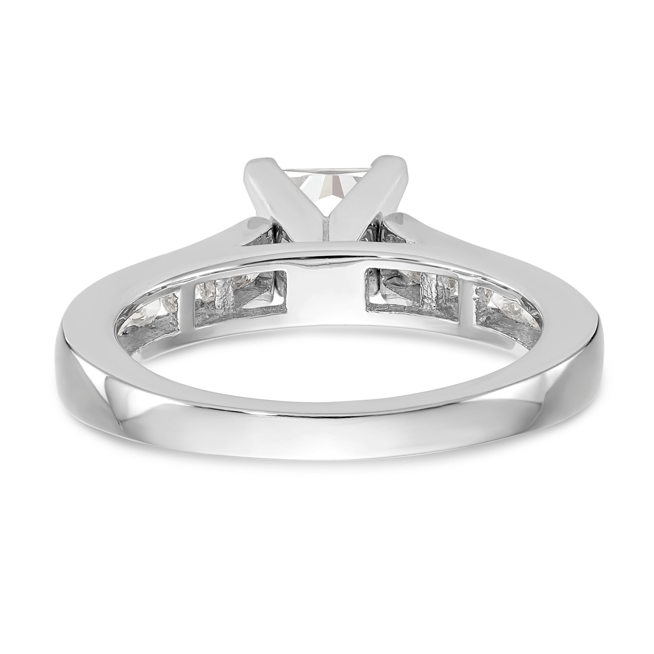 14K White Gold Peg Set 1/3 carat Channel-set Diamond Semi-mount Engagement Ring