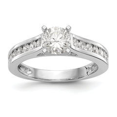 14K White Gold Peg Set 1/3 carat Channel-set Diamond Semi-mount Engagement Ring