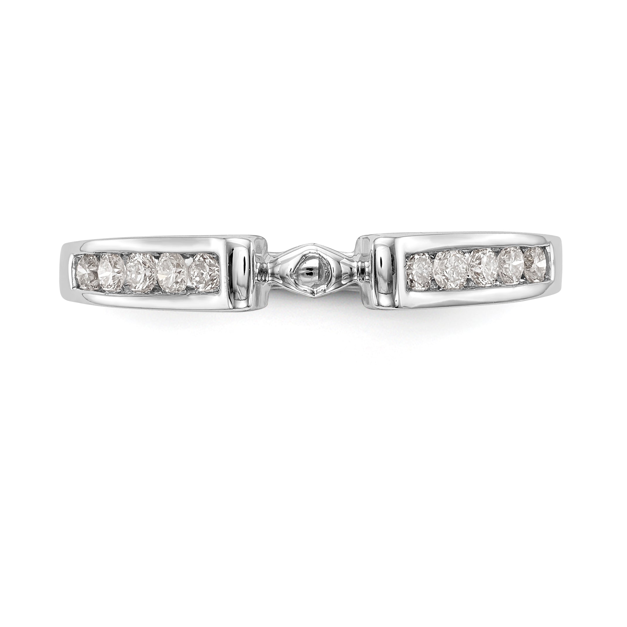 14K White Gold Peg Set 1/4 carat Channel-set Diamond Semi-mount Engagement Ring