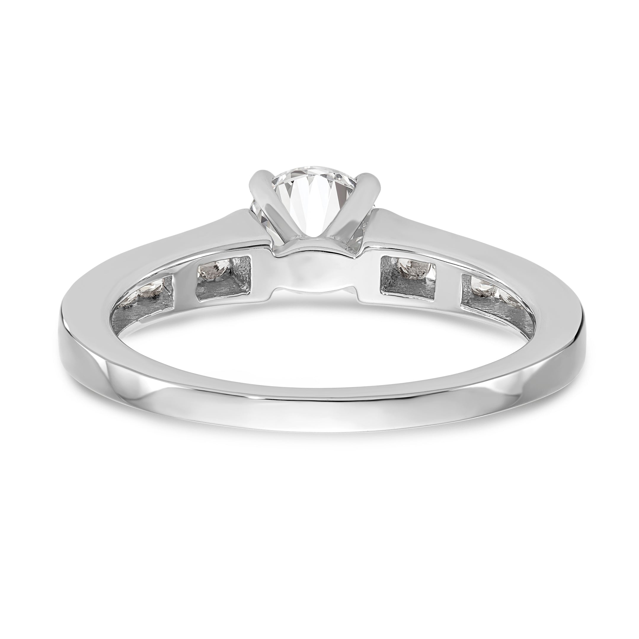 14K White Gold Peg Set 1/10 carat Channel-set Diamond Semi-mount Engagement Ring