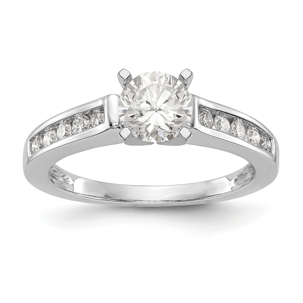 14K White Gold Peg Set 1/10 carat Channel-set Diamond Semi-mount Engagement Ring