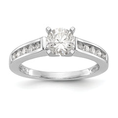 14K White Gold Peg Set 1/4 carat Channel-set Diamond Semi-mount Engagement Ring