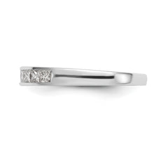 14K White Gold 8-Stone 1/2 carat Princess Diamond Complete Channel Band