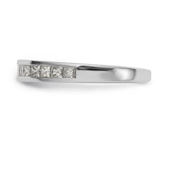 14K White Gold 1/2 carat Channel-set Princess Diamond Complete Wedding Band