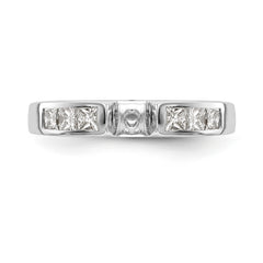 14K White Gold Peg Set 3/8 carat Channel-set Princess Diamond Semi-mount Engagement Ring