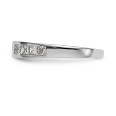 14K White Gold Peg Set 3/4 carat Channel-set Princess Diamond Semi-mount Engagement Ring