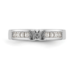 14K White Gold Peg Set 3/8 carat Channel-set Princess Diamond Semi-mount Engagement Ring