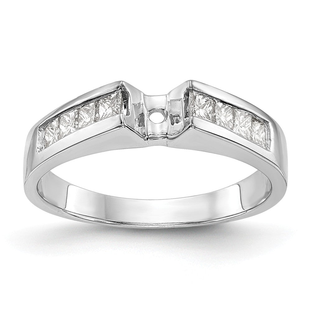 14K White Gold Diamond Peg Set Engagement Ring