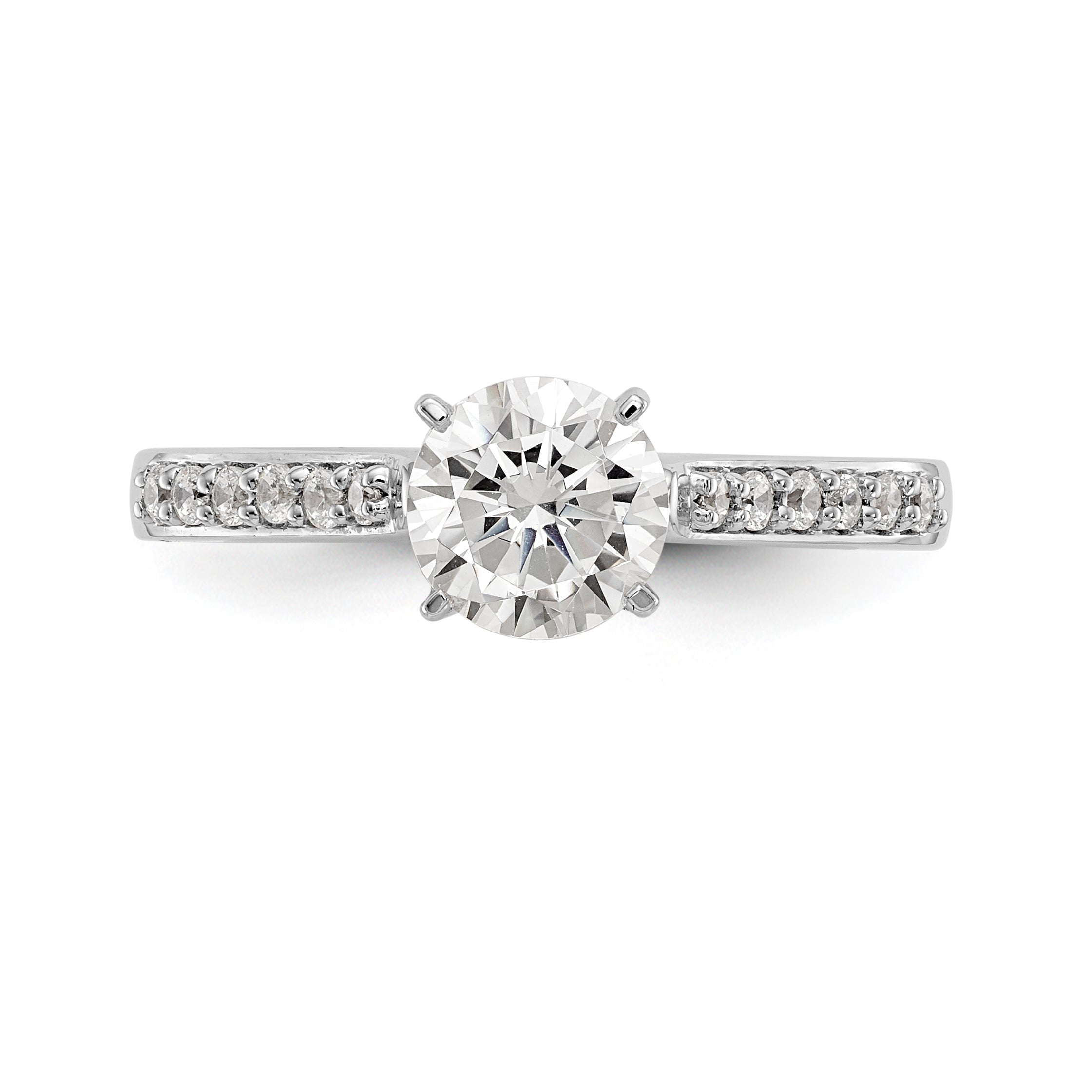 14K White Gold Peg Set 1/6 carat Diamond Semi-mount Engagement Ring