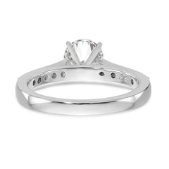 14K White Gold Peg Set 1/6 carat Diamond Semi-mount Engagement Ring