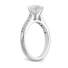 14K White Gold Peg Set 1/6 carat Diamond Semi-mount Engagement Ring