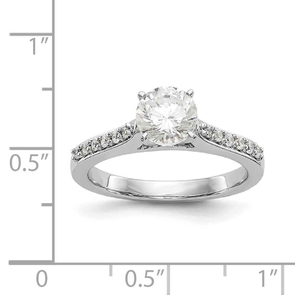 14K White Gold Diamond Peg Set Engagement Ring