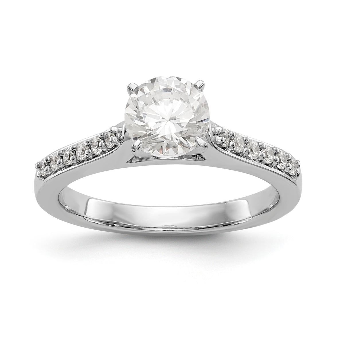 14K White Gold Peg Set 1/6 carat Diamond Semi-mount Engagement Ring