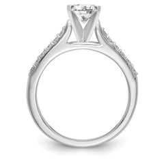 14K White Gold Peg Set 1/4 carat Diamond Semi-mount Engagement Ring