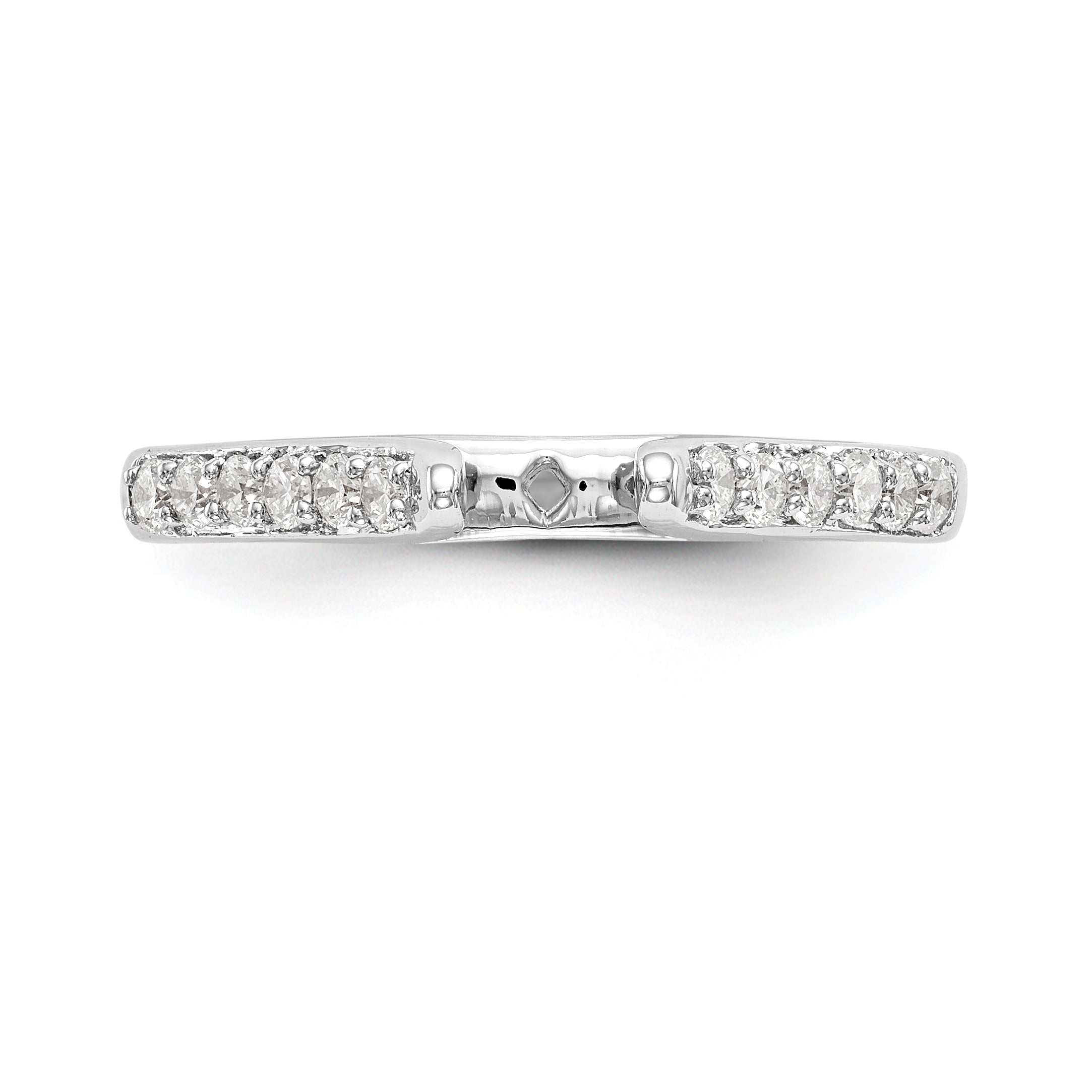 14K White Gold Peg Set 1/4 carat Diamond Semi-mount Engagement Ring