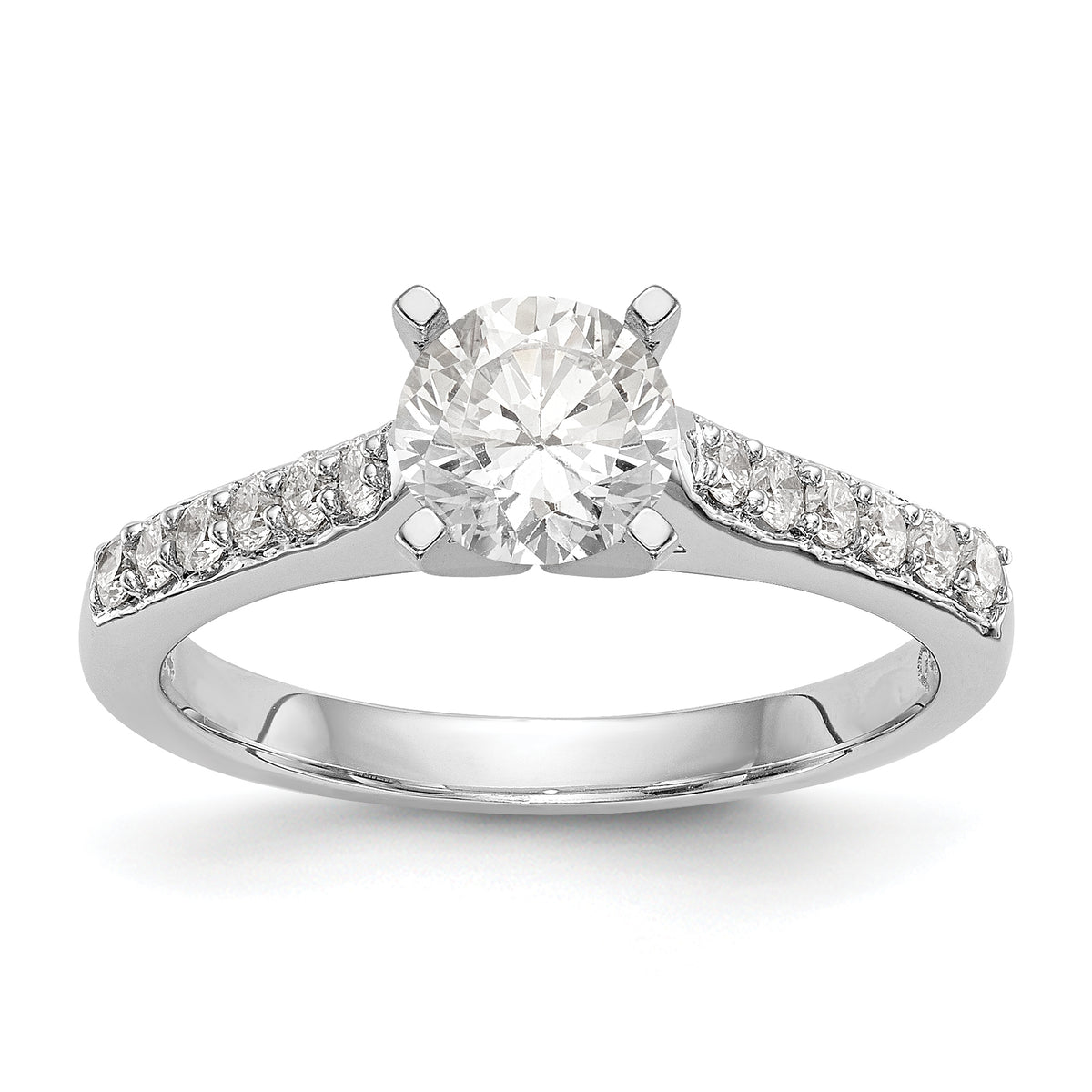 14K White Gold Peg Set 1/4 carat Diamond Semi-mount Engagement Ring