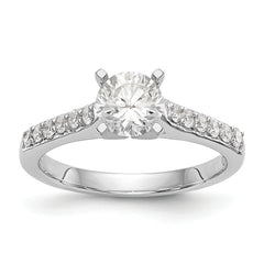 14K White Gold Peg Set 1/4 carat Diamond Semi-mount Engagement Ring