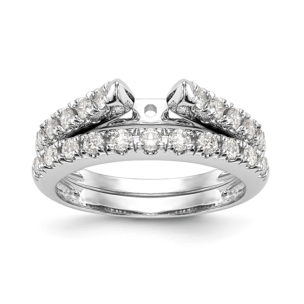 14K White Gold Diamond Peg Set Engagement Ring