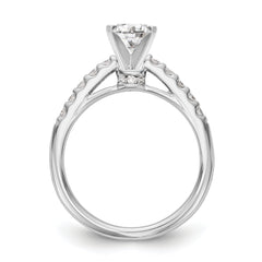 14K White Gold Peg Set 1/3 carat Diamond Semi-mount Engagement Ring