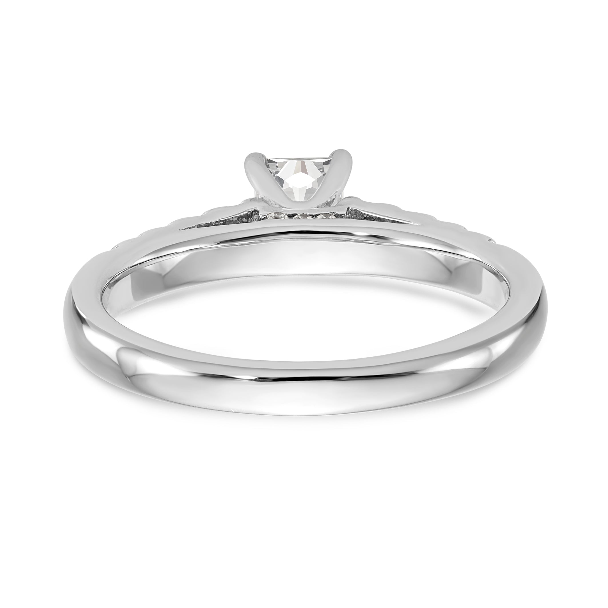 14K White Gold Peg Set 1/3 carat Diamond Semi-mount Engagement Ring