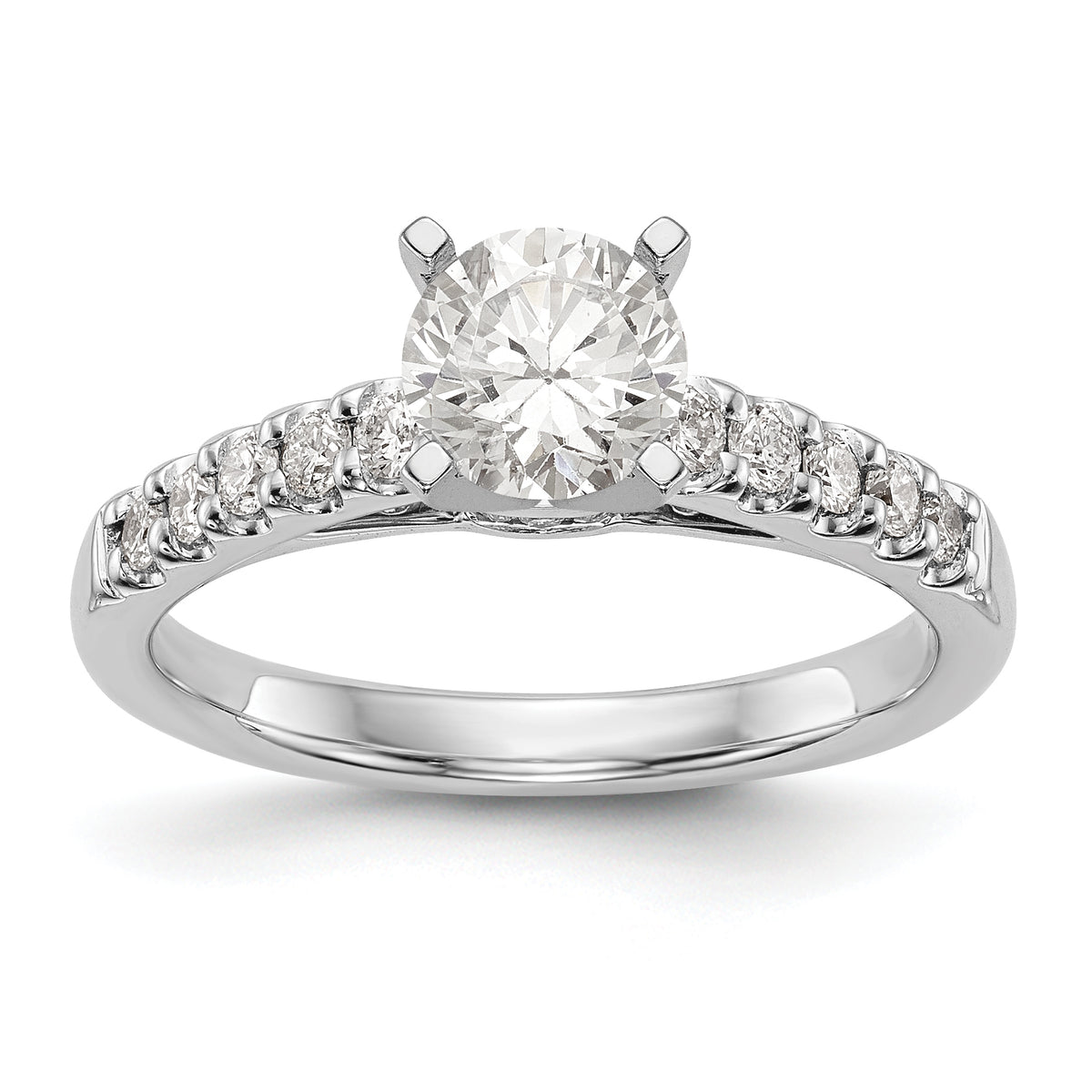 14K White Gold Peg Set 1/3 carat Diamond Semi-mount Engagement Ring