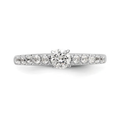 14K White Gold Peg Set 1/4 carat Diamond Semi-mount Engagement Ring