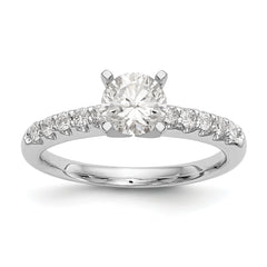 14K White Gold Peg Set 1/4 carat Diamond Semi-mount Engagement Ring