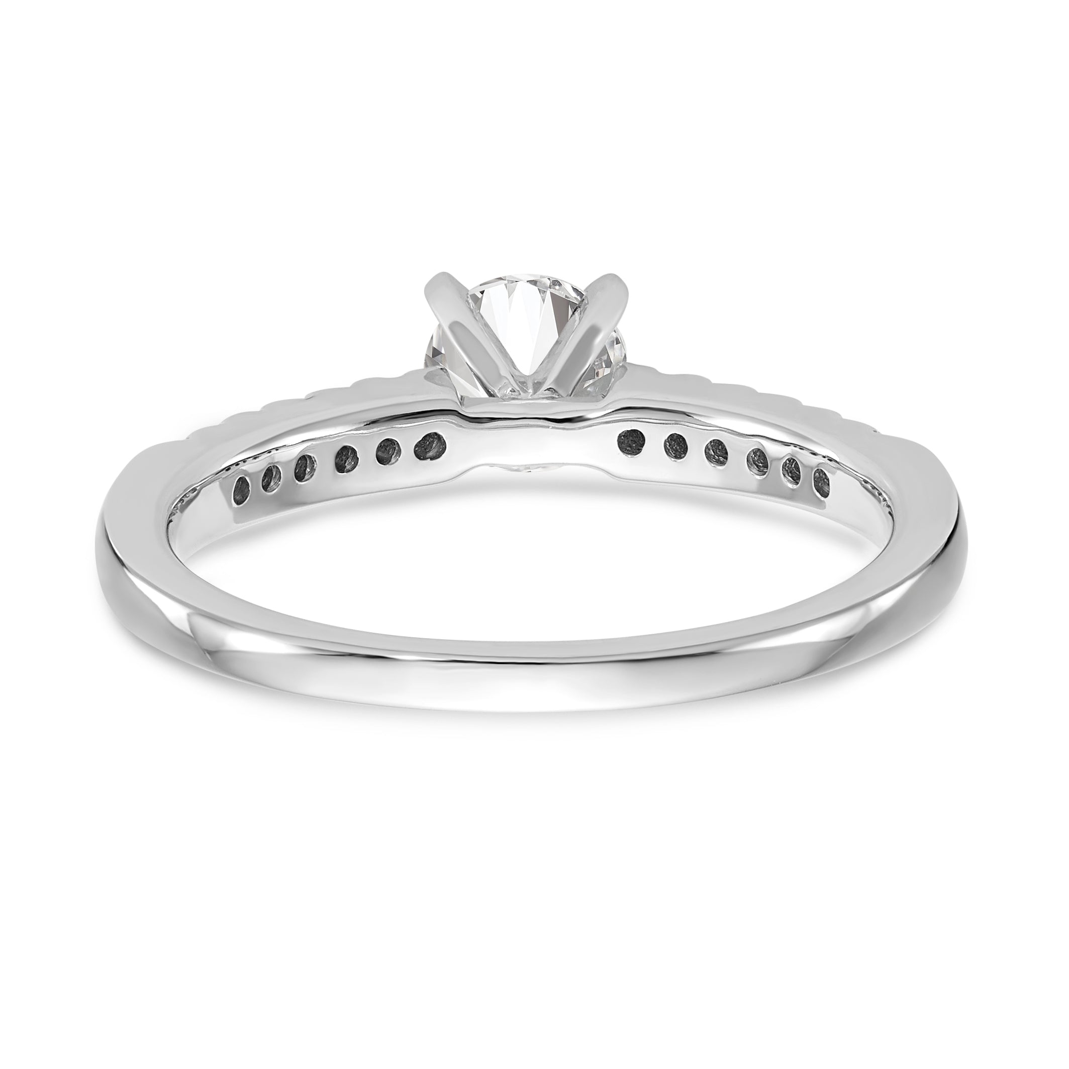 14K White Gold Peg Set 1/8 carat Diamond Semi-mount Engagement Ring