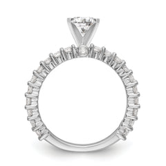 14K White Gold Peg Set 3/4 carat Diamond Semi-mount Engagement Ring