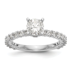 14K White Gold Peg Set 3/4 carat Diamond Semi-mount Engagement Ring