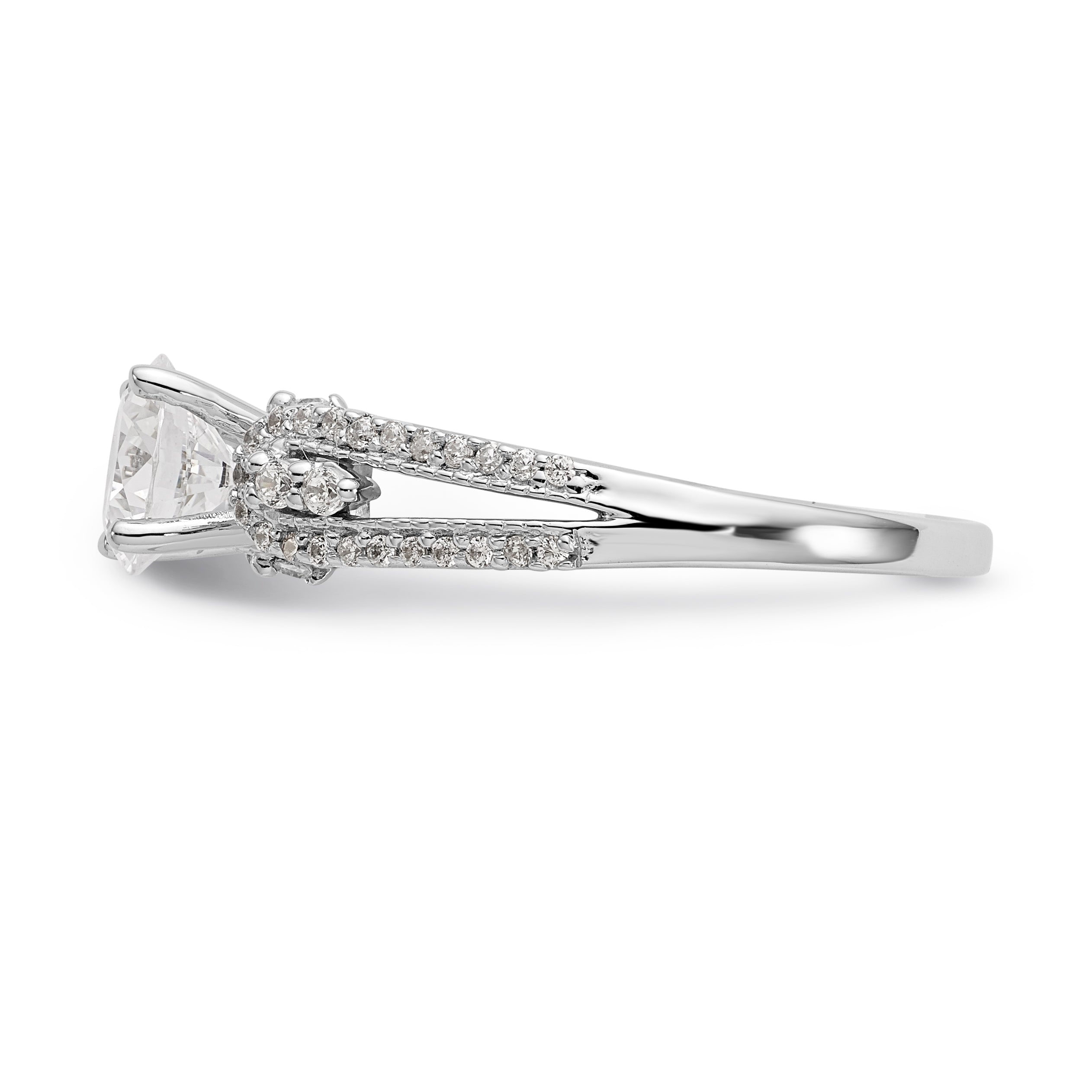 14K White Gold Peg Set 1/4 carat Diamond Semi-mount Engagement Ring